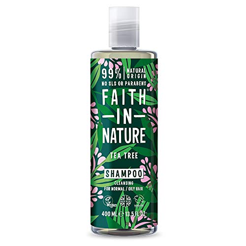 Faith In Nature Shampoo Naturale all Albero del Tè, Vegano, senza Parabeni e senza SLS, non Testato su Animali, per Capelli da Normali a Grassi, 400 ml