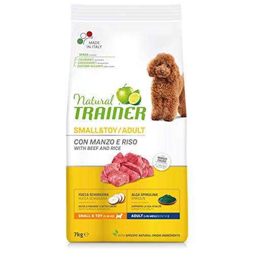 Natural Trainer - Cibo per Cani Small & Toy Manzo e Riso 7kg...