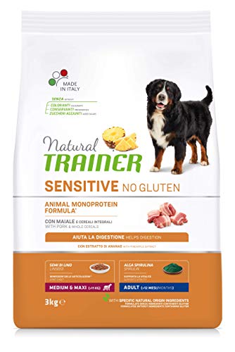 Natural Trainer Sensitive No Gluten Cibo per Cani Adulti con Maiale - 3kg