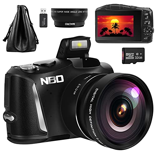 NBD 4K HD 48MPFotocamera digitale Fotocamera Vlogging con obiettivo Schermo da 3,0 pollici Fotocamera compatta Fotocamere digitali all-in-one，grandangolare Zoom digitale 16 x