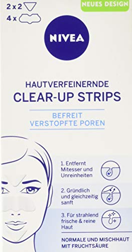 Nivea, Clear-Up Strips viso, per la rimozione di punti neri e impurità, 6 pz., 4 x naso e 2 x fronte [Tedesco]
