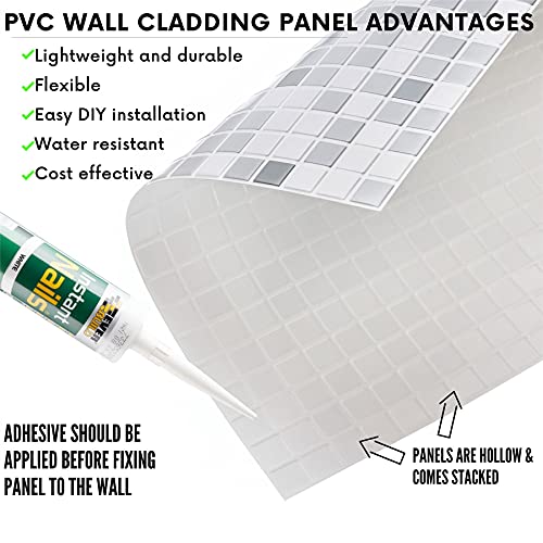Novecrafto - Pannelli per rivestimento in PVC con motivo mosaico gr...