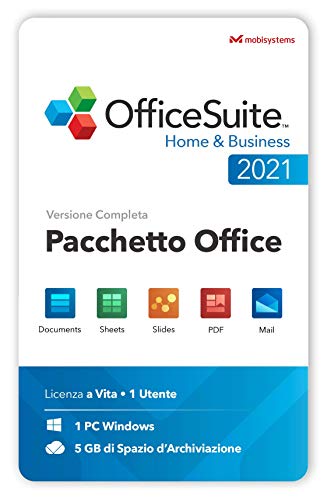 OfficeSuite Home & Business 2021 - Licenza a Vita- Documents, Sheets, Slides, PDF, Mail e Calendar per Windows