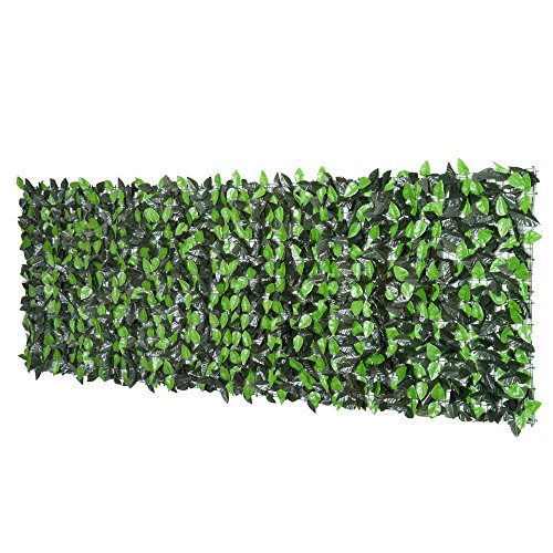 Outsunny Rotolo Siepe Sempreverde Artificiale Sintetica Finta 1×3m Balcone Recinzione Giardino
