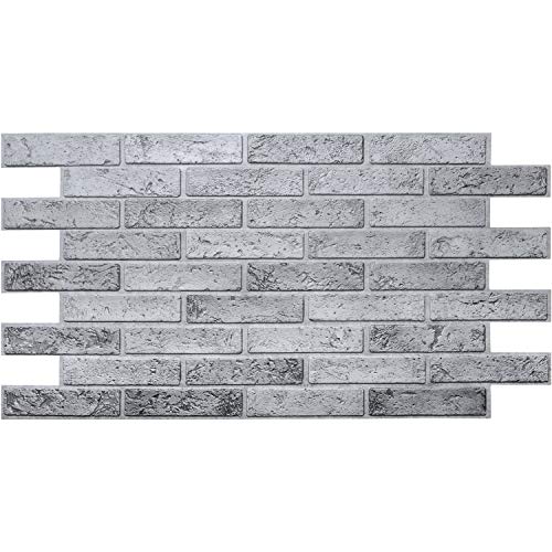 Pannelli da parete in PVC 3D decorativi piastrelle rivestimento - grigio mattone (10 pezzi)