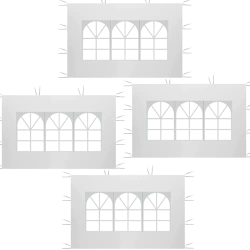 Pannelli laterali per Gazebo Impermeabile,4pack 3 x 2 m, Tessuto Oxford 210D, Tenda Paravento Laterale di Ricambio per Gazebo da Giardino, Esterno o Festa