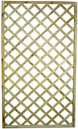 Pannello Grigliato Diagonale da Giardino per Esterni in Legno Rettangolare 90x180cm
