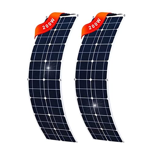 Pannello Solare Flessibile 200W x 2 Kit Fotovoltaico Con Accumulo 12v Morbido Impermeabile Ultraleggero Per (2 Pezzi Da 200w)