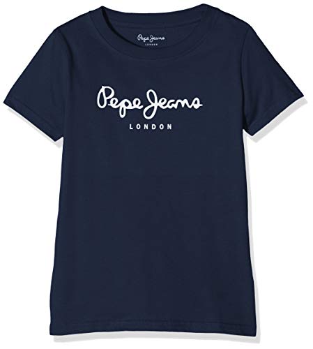 Pepe Jeans Art Maglietta, Blu (Navy 595), 11-12 Anni Bambino