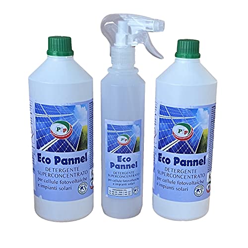 PIP Detergente per Pannelli Fotovoltaici, Eco Pannel, Kit da 2pz x 1L. + Vapo, Ecologico, Concentrato, pari a 400 LT. P.Uso