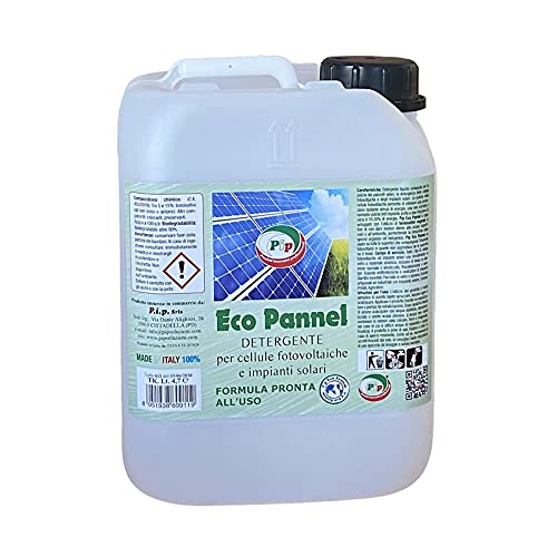 PIP Detergente per Pannelli Fotovoltaici Eco Pannel, Tanica T.5, per 50 Mq, Pronto all uso, Ecologico