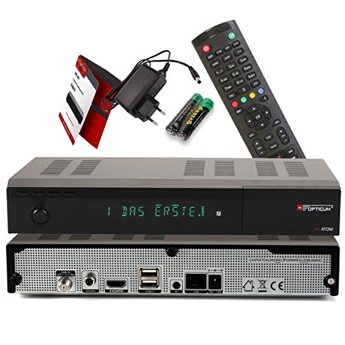 RED OPTICUM AX Atom - Ricevitore satellitare digitale 4K UHD con funzione di registrazione PVR - display alfanumerico, Multicolore