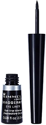 Rimmel London Eyeliner Exaggerate Liquid - Delineatore Occhi Liquido Matte - 100% Black