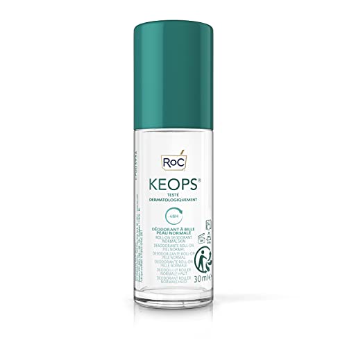 RoC - KEOPS Roll-On Deodorante Pelle Normale - Antitraspirante - Efficacia 48 Ore - Senza Alcool e Senza Profumo - 30 ml