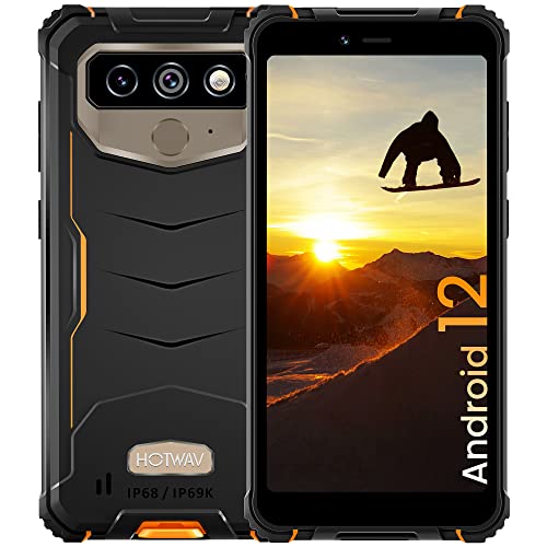 Rugged Smartphone 2022 HOTWAV T5 Pro Android 12 Telefono Indistruttibile, 6.0 HD Cellulare Antiurto 7500mAh 4G Dual SIM Smartphone Antiurto 13MP 4GB+32GB 1TB Espandibili IP68IP69K, OTG GPS