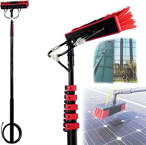 RuYng Kit Pulizia Pannelli fotovoltaici, Stick Pulizia vetri, Kit Pulizia vetri, Stick Alimentazione Tubo Acqua per Pulizia Pannelli fotovoltaici e solari