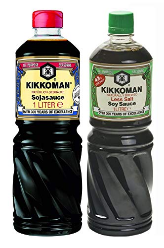 Salsa di soia Kikkoman - 1000 ml   1 litro - 43% di sale in meno + ...