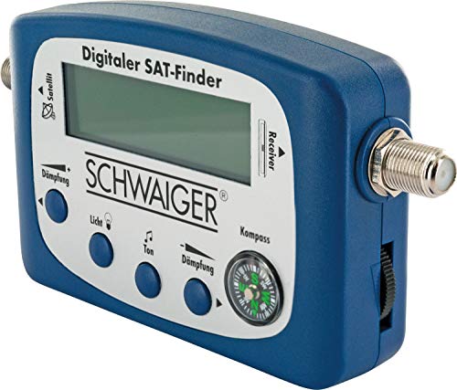 SCHWAIGER -5170- SAT-Finder Digitale | riconoscimento satellitare | Ricerca satellitare con Bussola Integrata e Uscita Audio | allineamento LNB | Dispositivo di misurazione