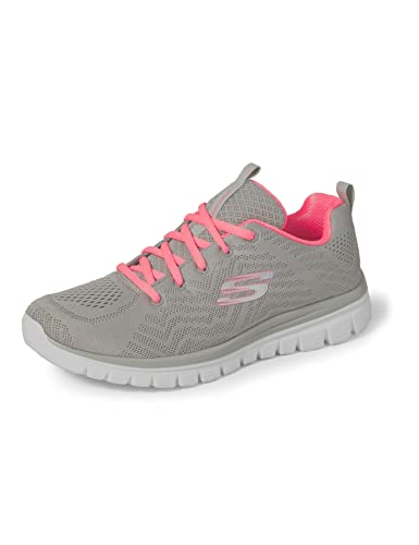 Skechers Graceful Get Connected, Sneaker Donna, Gray Mesh Coral Tri...