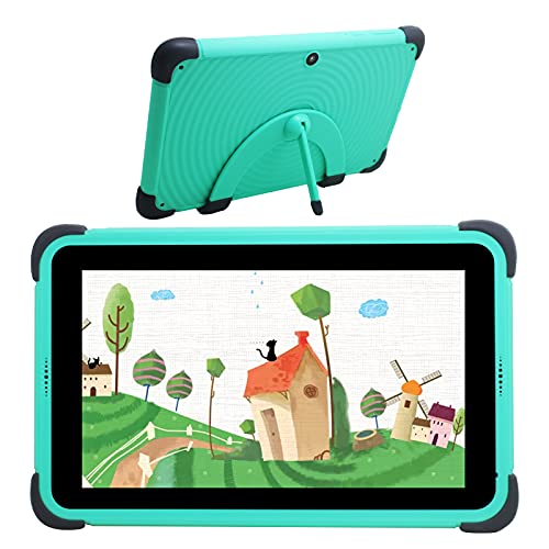 Tablet per bambini Android 11 Tablet PC 2022 Nuovo schermo IPS HD, 2 GB di RAM 32 GB di ROM, Tablet Wi-Fi per bambini, Custodia a prova di bambino per tablet di apprendimento per bambini (verde)