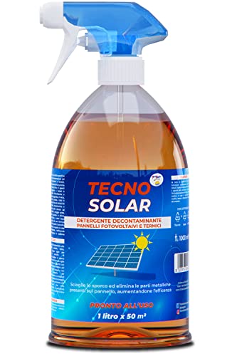 Tecno Solar - Detergente pannelli fotovoltaici, solari e termici, con agente anticalcare, 1 litro