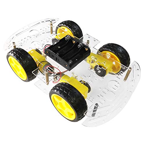 The perseids Kit Telaio per Auto Robot per Auto Intelligente Fai da Te, 4WD Kit Telaio per Auto con Encoder Arduino (Quattro Ruote)