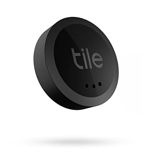 Tile Sticker (2022) Bluetooth Trova oggetti, 1 Pezzo, Portata di rilevamento di 45 m, compatibile con Alexa e Google Home, iOS e Android, Trova chiavi, telecomandi e altro, Nero