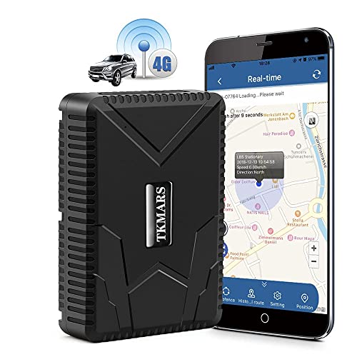 TKMARS 4G GPS Tracker per Auto,Localizzatore GPS con Forte Magnete con APP Senza Abbonamento Posizionamento in Tempo Reale Dispositivo Antifurto per Veicolo Auto Moto Camion Tracker TK915 4G