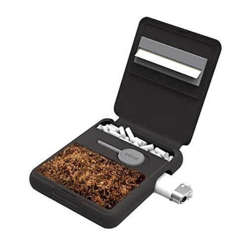Tobox Portatabacco in plastica rigido moderno e tascabile (Nero)