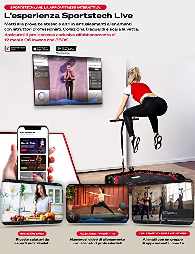 Trampolino Elastico Marchio tedesco App Fitness + contasalti & card...