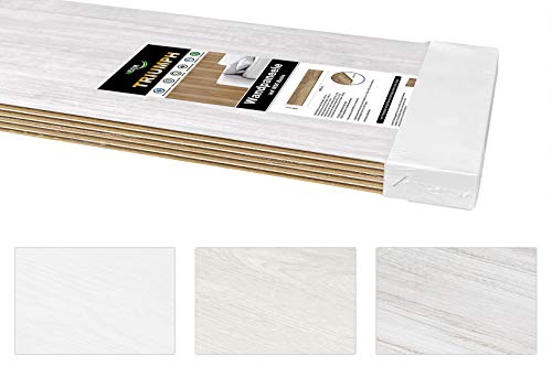 TRIUMPH Pannelli in MDF, 200 x 23,8 cm, moderni rivestimenti da parete e soffitto con pannelli in legno (bianco classico, 6,9 metri quadrati), pannelli effetto legno da cucina