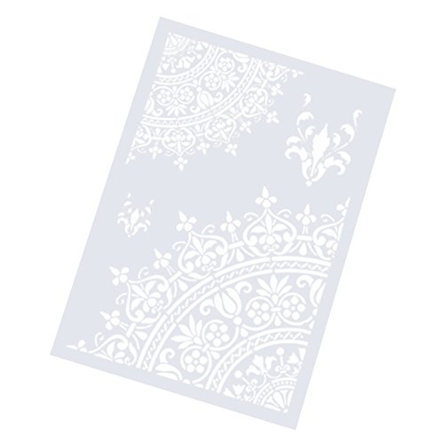 Ultnice, stencil da disegno, motivo floreale, per scrapbooking, colore: bianco