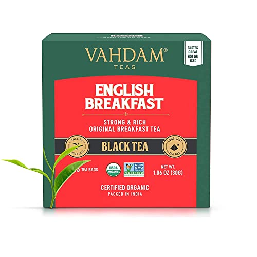 VAHDAM, Tè nero in foglie English Breakfast, 15 bustine di tè -Fo...