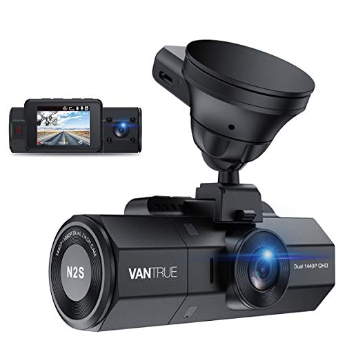VANTRUE N2S 4K GPS Dual 1440P Videocamera per auto， visione notturna a infrarossi Posteriore, monitoraggio del parcheggio, 3840x 2160P anteriore, 2 pollici 320°condensatore G Sensor Max. 512 GB