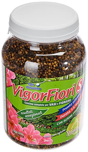 VIGORFIORI S, concime granulare completo con pronto effetto, lunga durata e ferro altamente rinverdente per piante e fiori, kg 1,3, Vitaverde