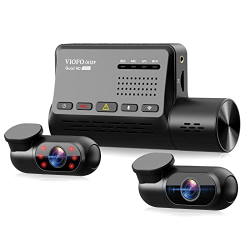 VIOFO 3 Canali Telecamera per Auto 2K, Dash Cam 3 Camere 310° Ampia Visione, Sony Starvis Sensor, WiFi & GPS & Visione Notturna & WDR & CPL Filtro & Avanzato Modo di Parcheggio & Istruzioni Vocali