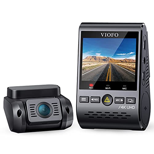 VIOFO 4K Dash Cam Wi-Fi, A129 Pro, 3840 * 2160P Telecamera per Auto Doppia Ultra HD 4K Sony 8MP Sensore GPS, 3 Modalità Parcheggio Avanzato, G-sensor, WDR, Registrazione Continua, 256GB Supporto
