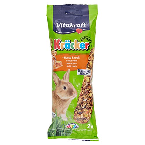 Vitakraft Kracker Miele e Spelta per Conigli, Confezione da 2, 112 g