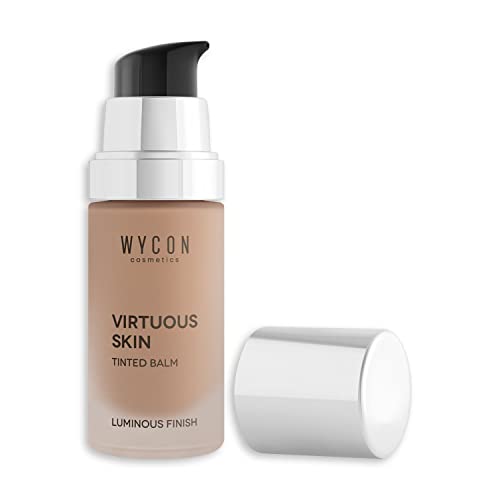 WYCON cosmetics VIRTUOUS SKIN - Fondotinta Vegano Liquido Viso Finish Natural Glow, Effetto Levigato e Rimpolpato, Coprenza Leggera e Modulabile, Protezione Solare SPF 15 - 28 ml
