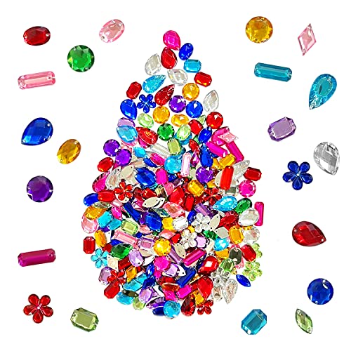 200 cristalli acrilici da cucito, multicolore gioielli con fori, st...