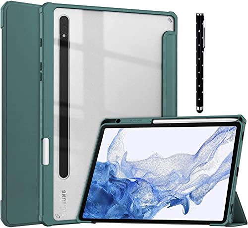 Acelive Custodia Cover Per Tablet Samsung Galaxy Tab S8 2022 Tab S7 2020 11 Pollici con S Pen Holder Trasparente