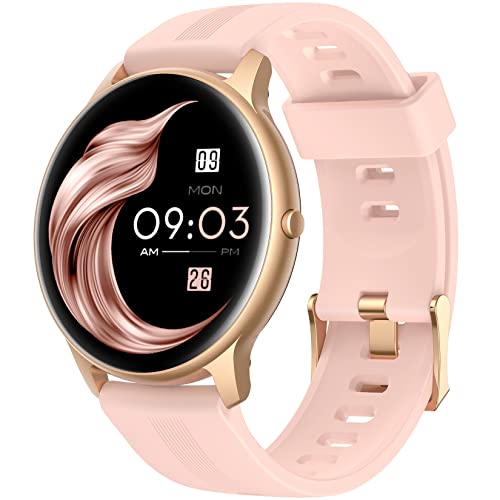 AGPTEK LW11 Smartwatch Donna Orologio Fitness 1,3  Full Touch, Impermeabile IP68, Cardiofrequenzimetro Polso, Salute della Donna, Orologio Fitness Impermeabile IP68, per Android iOS (Rosa)