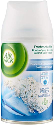 Air Wick Fresh MATIC - Ricarica Spray Automatico, Freschezza di Lino e Lavanda - 6 Pezzi da 250 ml [Totale 1500 ml]