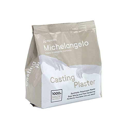 Algaplay Michelangelo Casting Plaster 1 kg. Gesso Sintetico tixotropico e atossico ad Elevata durezza e Resistenza. Ideale per calchi e positivi in Copia.
