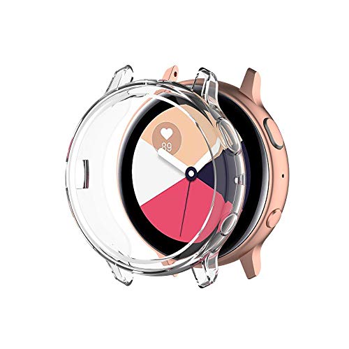 Amial Europe -- Cover Compatibile con Galaxy Watch Active 2 Proteggi Schermo Smartwatch Case in TPU Custodia Morbida [Extra Protezione] [Anti-Graffio] [Ultra Sottile] (44mm, Trasparente)