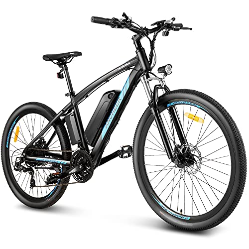 ANCHEER 27.5  Mountain Bike Elettrica, Bici Elettrica per Adulti 250W E-Bike con Batteria agli Ioni di Litio 36V 10Ah, Bicicletta Elettrica con Display LCD, 21 Velocità (27.5  36V 10Ah LCD)