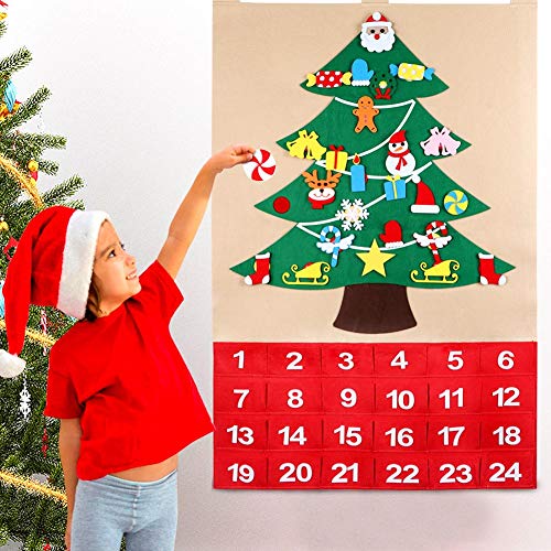 Aparty4u Felt Christmas Tree Advent Calendari per Bambini, 24 Giorn...