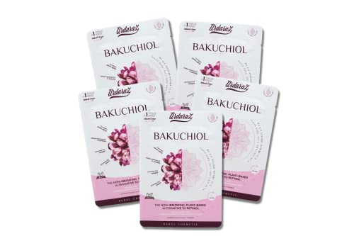 Ardaraz Maschere per il Viso Idratanti Antirughe con Bakuchiol e Acido Ialuronico. Pack da 5