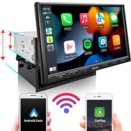 ATOTO F7 XE 8 pollici Adattivo a Doppio DIN e 1 DIN Autoradio-Wireless CarPlay e Android Auto, Tocco Schermo, HD LRV, Mirroring del telefono, Navigatore, USB SD (fino a 2 TB di archiviazione) F7G1A8XE