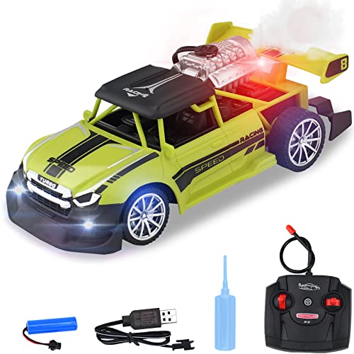 Auto telecomandata, Munary Spray Drift Speed Car con luce ricaricabile Jet elettrico Racing Toy veicolo RC Car per Bambini Compleanno Regalo di Natale (Verde)